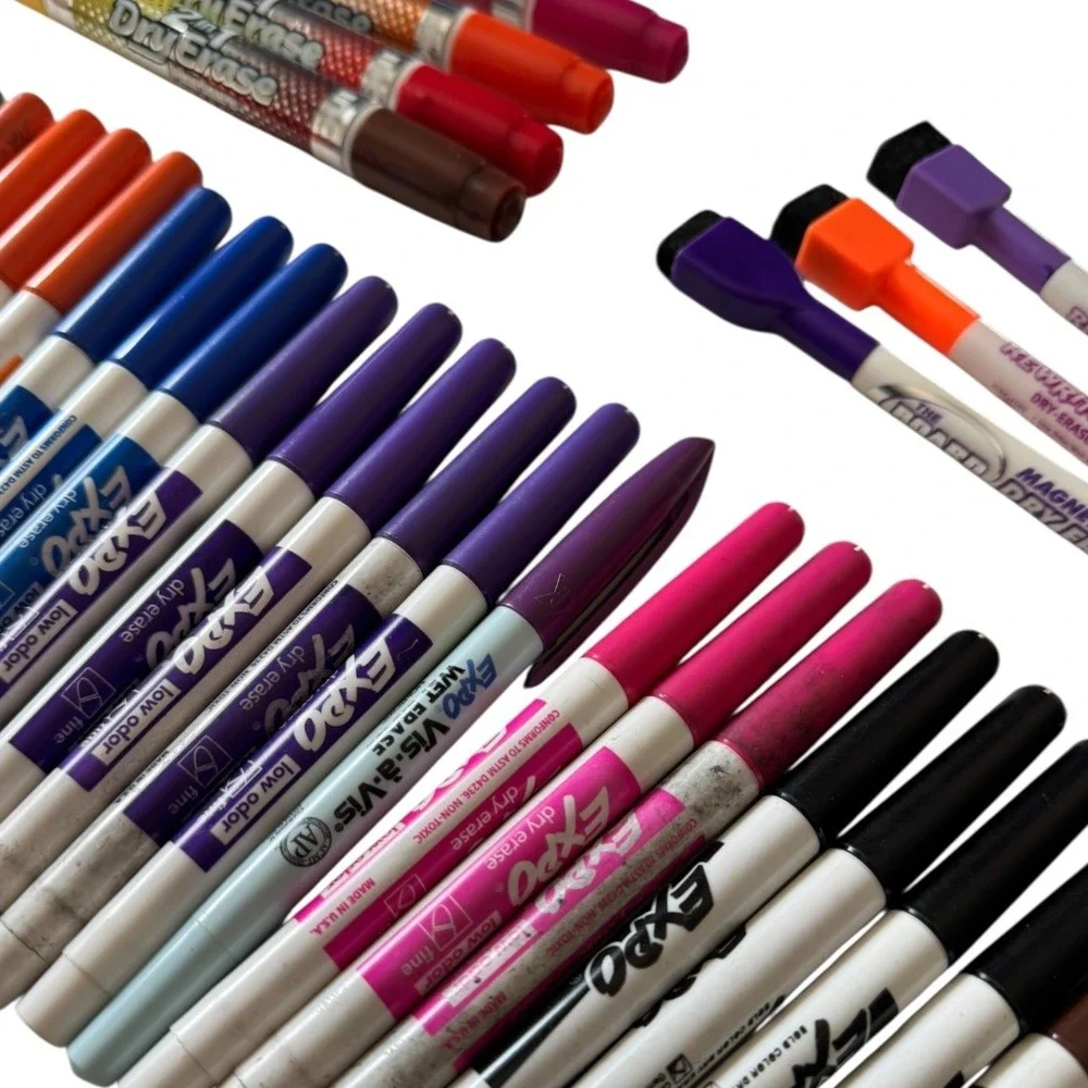 Expo Low Odor Dry Erase Marker Lot Pack Fine Tip Whiteboard Markers Erasers B20Q